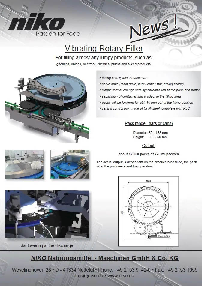 Vibration Rotary Filling Table